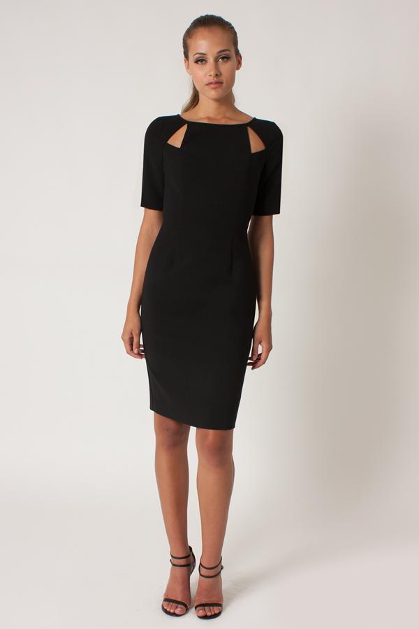 Black Halo Devon Dress In Black, Size 0