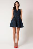 Black Halo Aria Dress In Brocade, Size 12