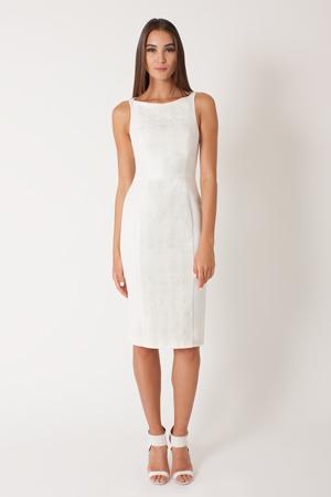 Black Halo Shanna Cb Sheath Dress In Jacquard Sugar, Size 0