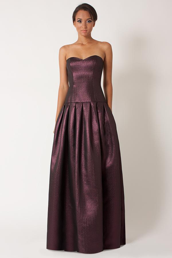 Black Halo Eve Aspen Gown In Port, Size 10