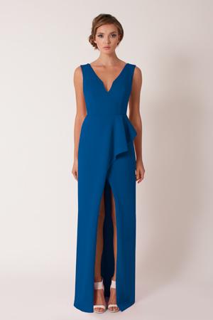 Black Halo Hendricks Gown In Cobalt, Size 10