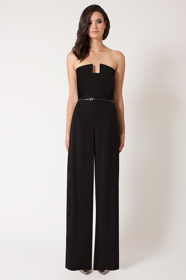 Black Halo Lena Jumpsuit In Black, Size 12