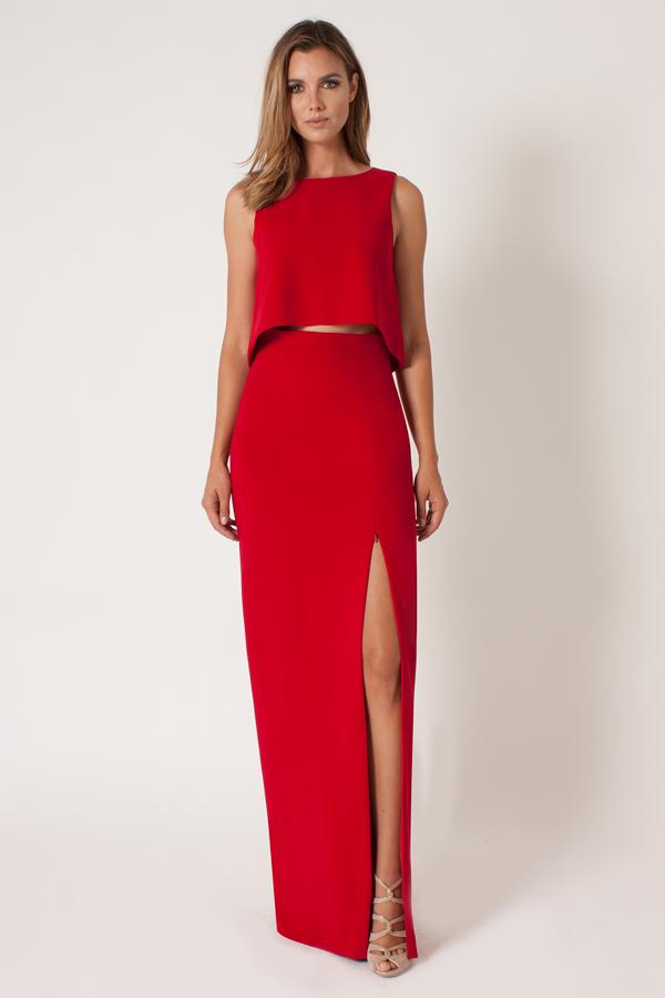 Black Halo Kacie 2 Piece Maxi Dress In Black, Size 0