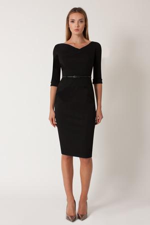 Black Halo 3/4 Sleeve Jackie O Dress In Black, Size 0