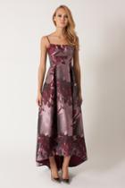 Black Halo Amazonia Brocade Adashi Gown In Bordeaux Floral, Size 0