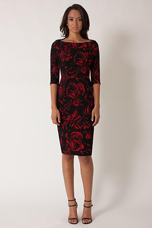 Black Halo Black Rose Marissa Sheath Dress In Print, Size 0