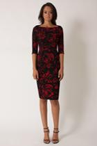 Black Halo Black Rose Marissa Sheath Dress In Print, Size 0