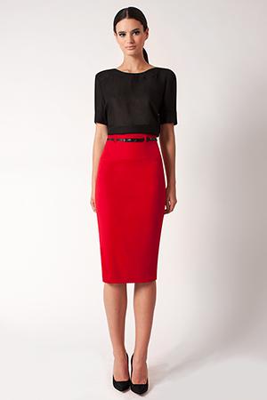 Black Halo High Waist Pencil Skirt In Eclipse, Size 4