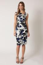 Black Halo Jackie O Dress In Blue Rose Print, Size 0