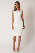 Black Halo Bonded Mesh Jackie O Dress In Natural White, Size 12
