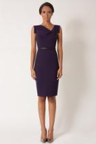 Black Halo Tropical Crepe Jackie O Dress In Grape, Size 8