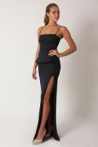 Black Halo Tia Gown In Black, Size 0