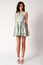Black Halo Shadow Print Aria Dress In Print Winter-white, Size 10