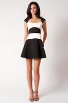 Black Halo Kat Mini Dress In Black/white, Size 12