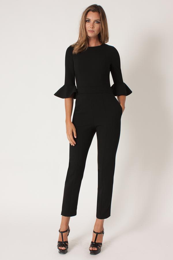 Black Halo Brooklyn Jumpsuit In Black, Size 0