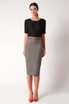 Black Halo Cheetah High Waist Pencil Skirt In Print, Size 10