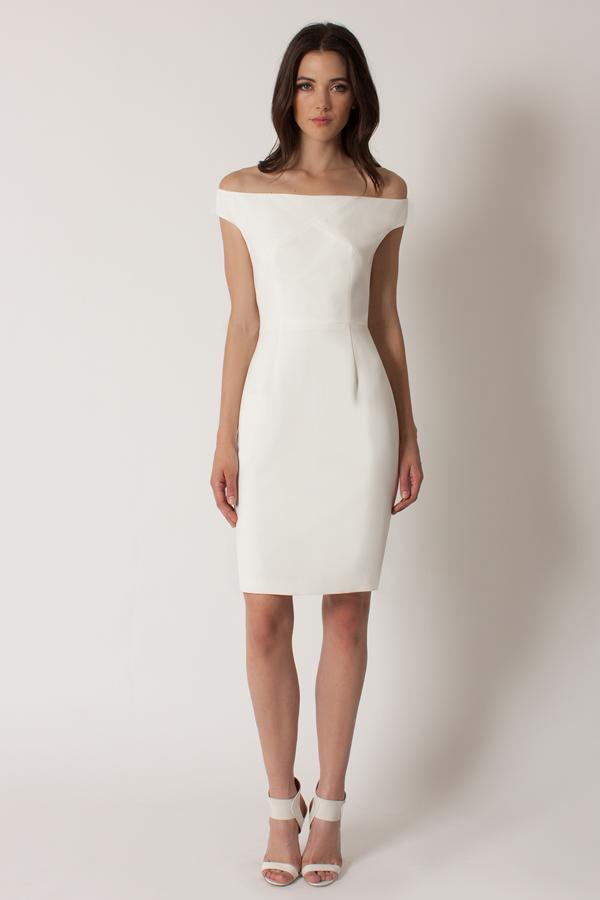 Black Halo Claire Dress In Porcelain, Size 0