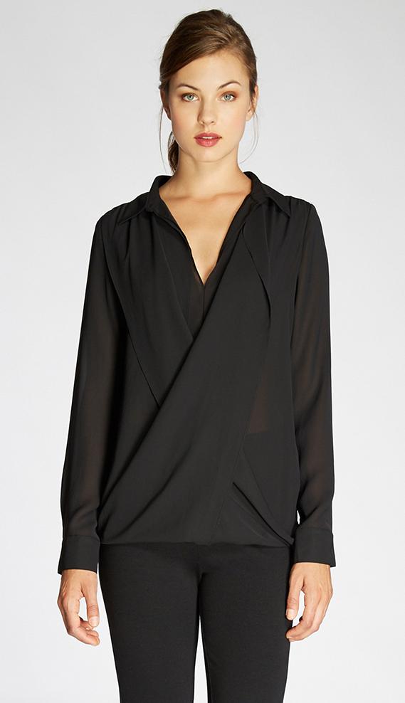 Black Halo Cross Front Blouse