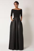 Black Halo Eve Hayley Cb Gown In Black, Size 0