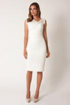 Black Halo Bonded Mesh Jackie O Dress In Natural White, Size 0