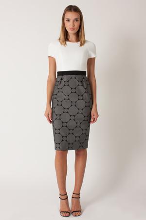 Black Halo Makenna Sheath Dress In Seashell Black Print, Size 10