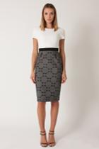 Black Halo Makenna Sheath Dress In Seashell Black Print, Size 10