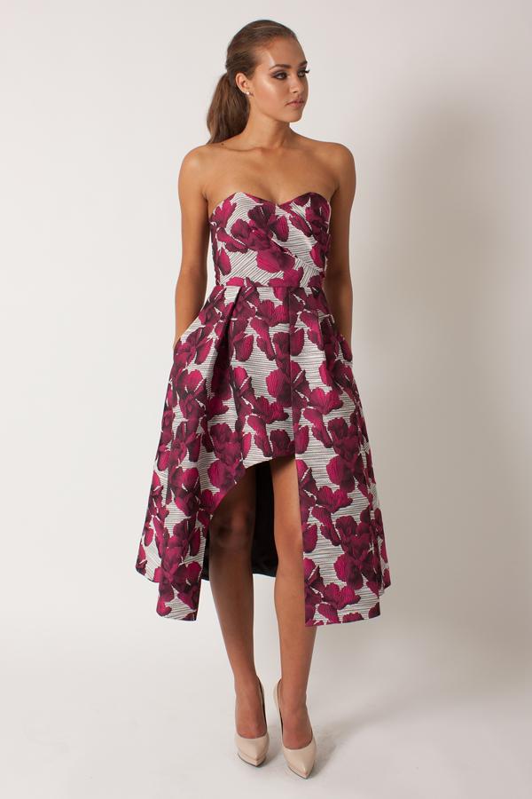 Black Halo Caine Cocktail Dress In Vanilla Orchid, Size 0