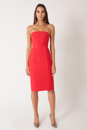 Black Halo Olsen Strapless Sheath Dress In Candy Apple, Size 10