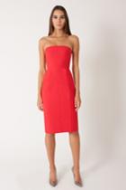 Black Halo Olsen Strapless Sheath Dress In Candy Apple, Size 10