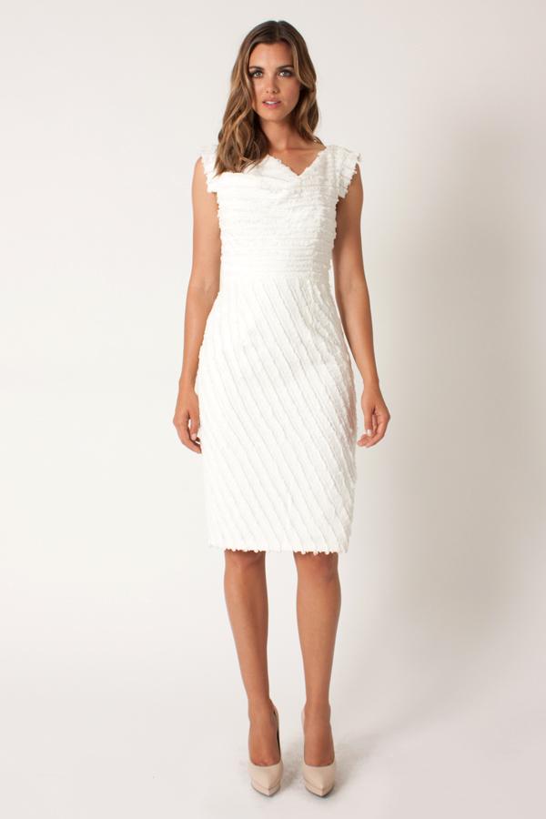 Black Halo Infinite Bias Jackie O Dress In Natural White, Size 0