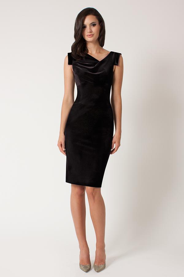 Black Halo Velvet Jackie O Dress In Black, Size 0