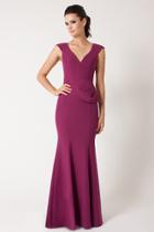 Black Halo Wren Gown In Crushed Cherry, Size 10