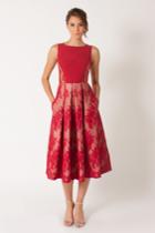 Black Halo Eve Eliason Cocktail Dress In Lavish Red/red, Size 0