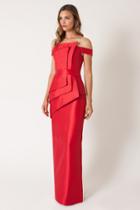 Black Halo La Reina Gown In Red, Size 10