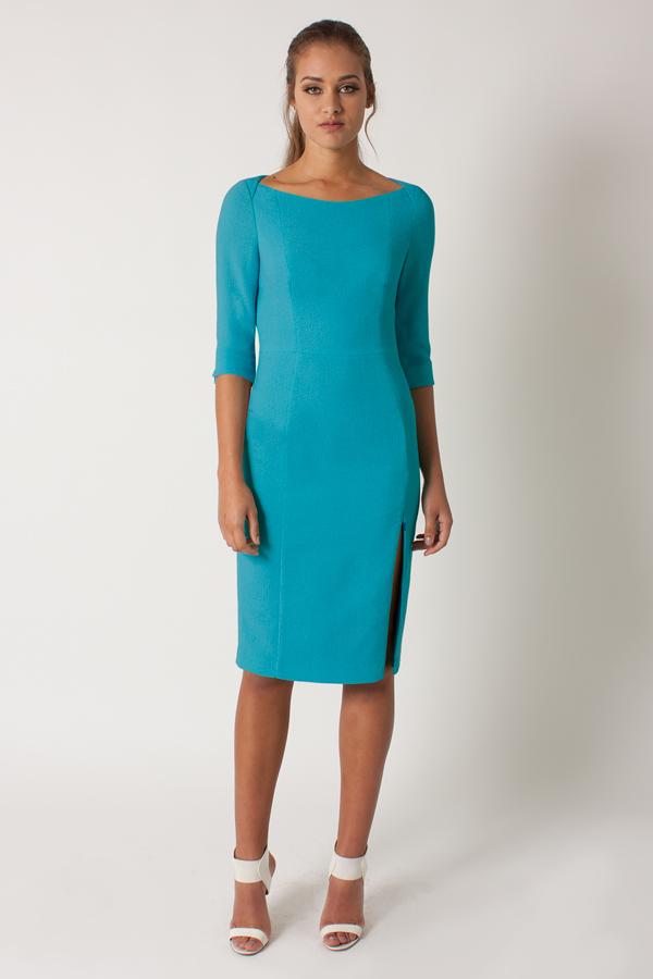 Black Halo Marissa Sheath Dress In Sea, Size 10