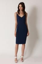 Black Halo Jevette Sheath Dress In Navy, Size 0