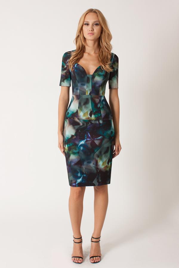 Black Halo Abstract Print Huxley Sheath
