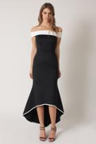 Black Halo Leta Cb Gown In Black Whipped Cream, Size 0