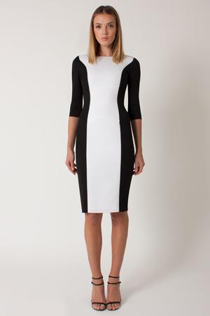 Black Halo Zena Cb Sheath Dress In White Black, Size 12