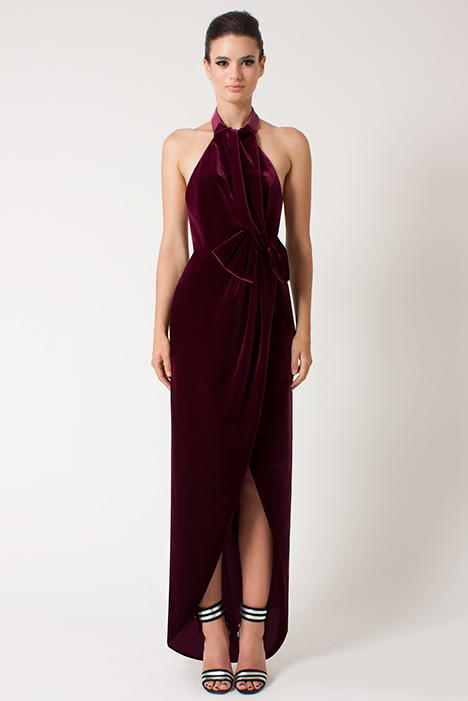 Black Halo Admire Gown In Crushed Cherry, Size 10