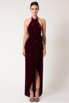 Black Halo Admire Gown In Crushed Cherry, Size 10
