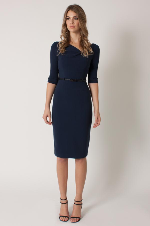 Black Halo 3/4 Sleeve Jackie O Dress Sheath Dress In Mulberry, Size 10