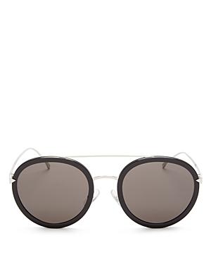 Fendi Women's Combo Round Sunglasses With Brow Bar, 50mm