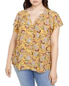 Sanctuary Curve Charmer Printed Button-front Top