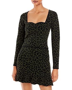 Aqua Jacquard Leopard Sweetheart Neck Top - 100% Exclusive