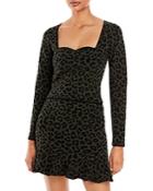 Aqua Jacquard Leopard Sweetheart Neck Top - 100% Exclusive