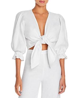 Faithfull The Brand Jacinta Tie Front Top