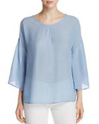 B Collection By Bobeau Textured Bell Sleeve Blouse
