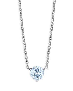 Lightbox Jewelry 10k White Gold Solitaire Basics Lab Grown Blue Diamond Pendant Necklace, 16-18