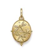 Temple St. Clair 18k Gold Dragonfly Locket With Diamonds